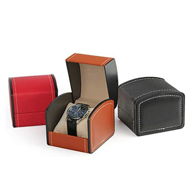black watch box with pillow