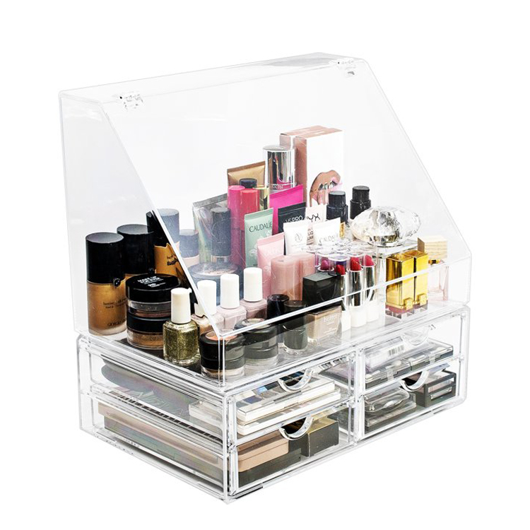 Large Acrylic Cosmetic Boxes with Lid